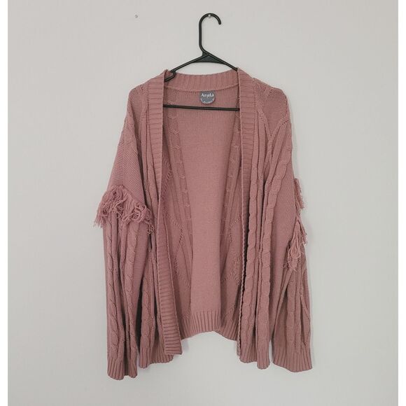 Arula Fringe Detail Knit Open Front Cardigan Size B/ 2X - Picture 1 of 5
